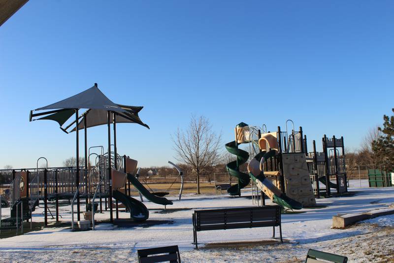 The playground at Woodscreek Park, located at 1420 Willow Tree Drive, Crystal Lake.