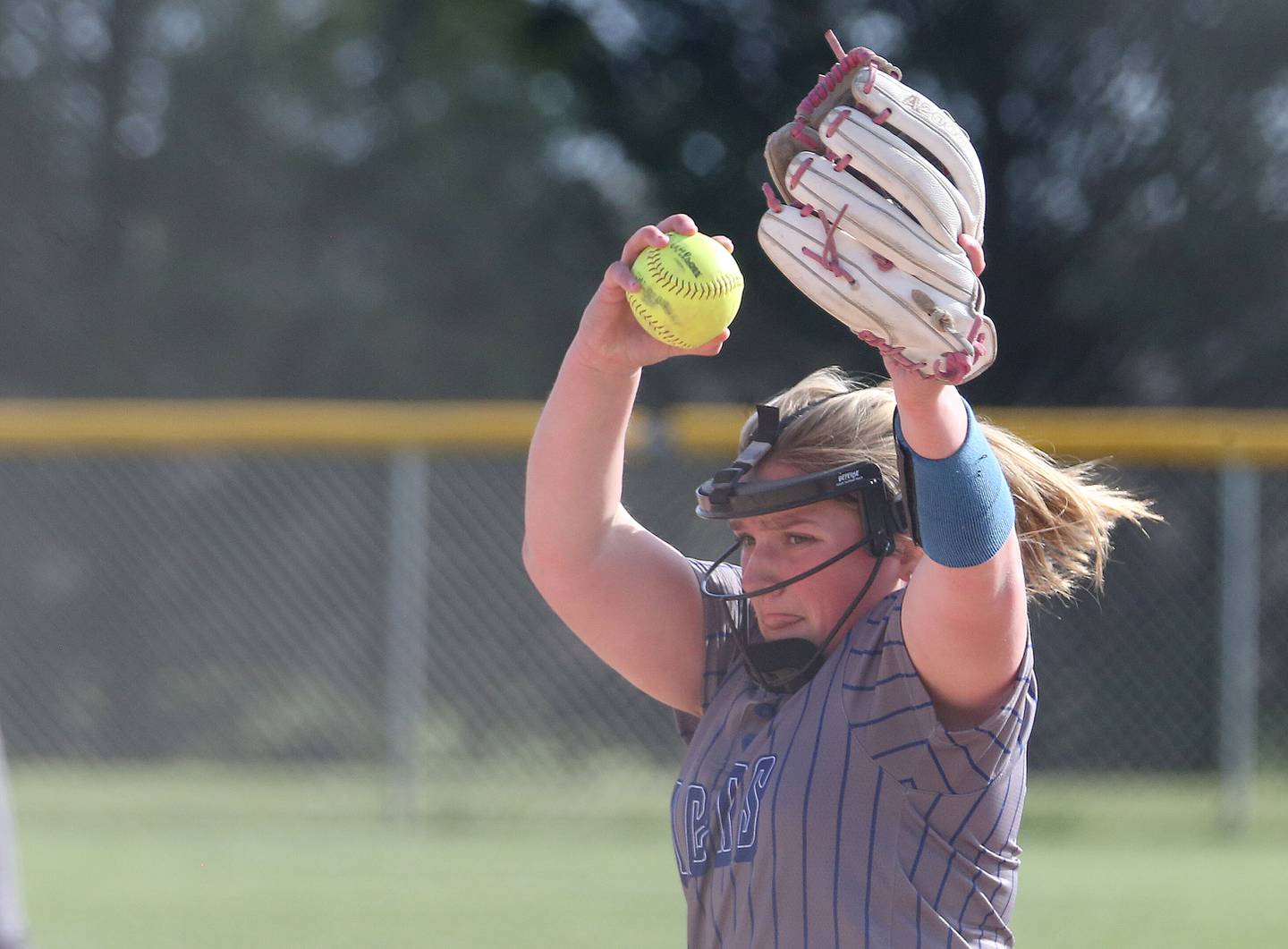 Princeton pitcher Avah Oertel throws a pitch to Bureau Valley on Thursday, April 25, 2024 at Bureau Valley High School.