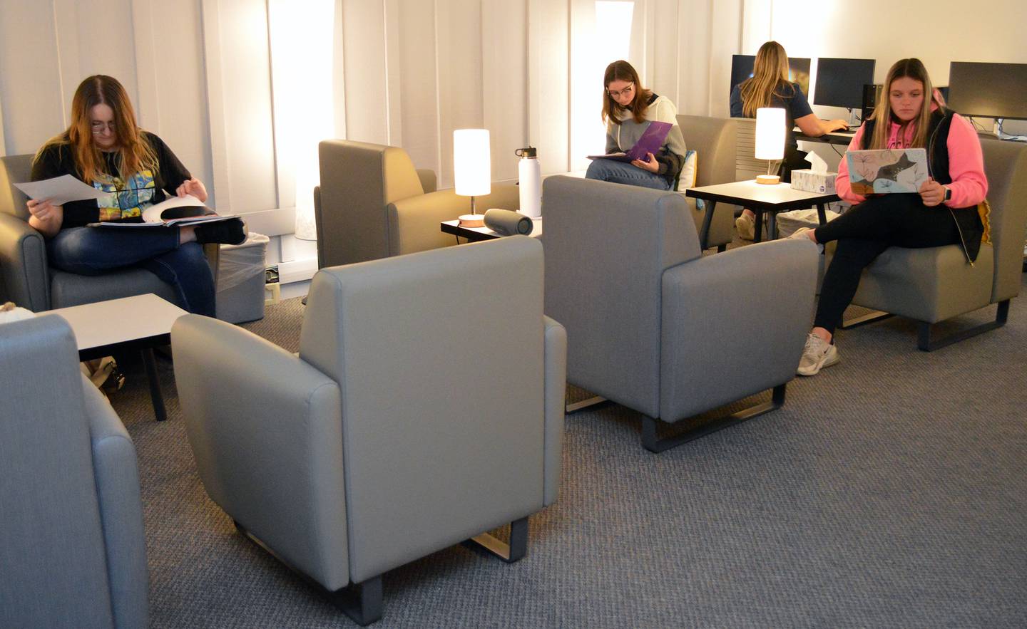 The remodeled Resource Center provides study space as well as classroom materials and tools for creating lessons and activities. Both areas will be open to tours during Explore IVCC on Tuesday, Nov. 7.