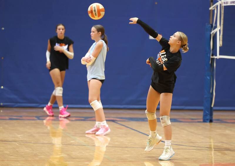 Genoa-Kingston players practice Thursday, Aug. 1, 2024, at the school in Genoa.