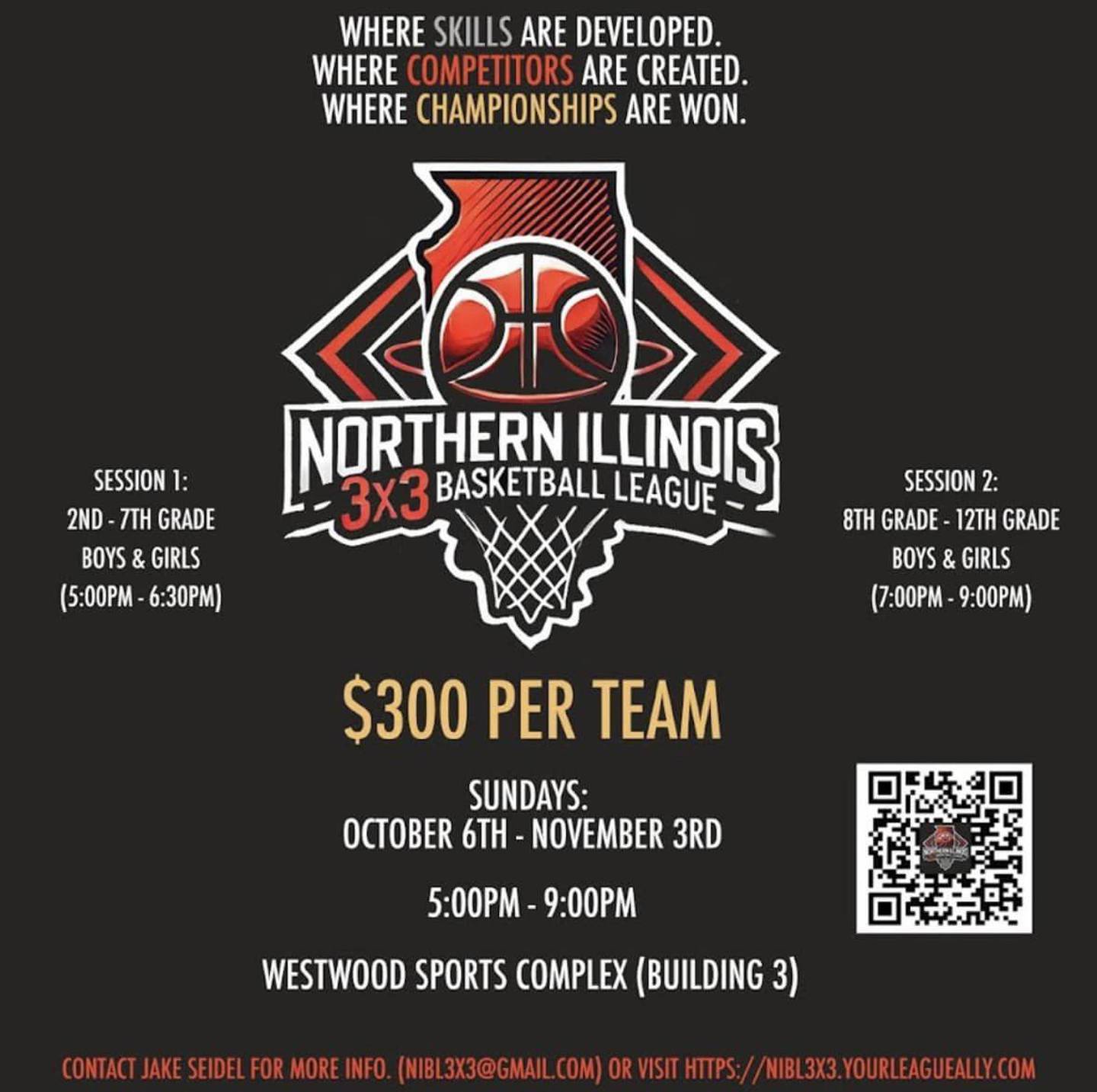 The Northern Illinois 3x3 Basketball League is organized by Jake Seidel, a 2015 Rock Falls grad. Signups are open until Oct. 6.