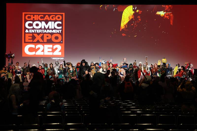 All the cosplayers take the stage at the Cosplay Central Showcase to close out the three day event C2E2 Chicago Comic & Entertainment Expo on Sunday, April 2, 2023 at McCormick Place in Chicago.