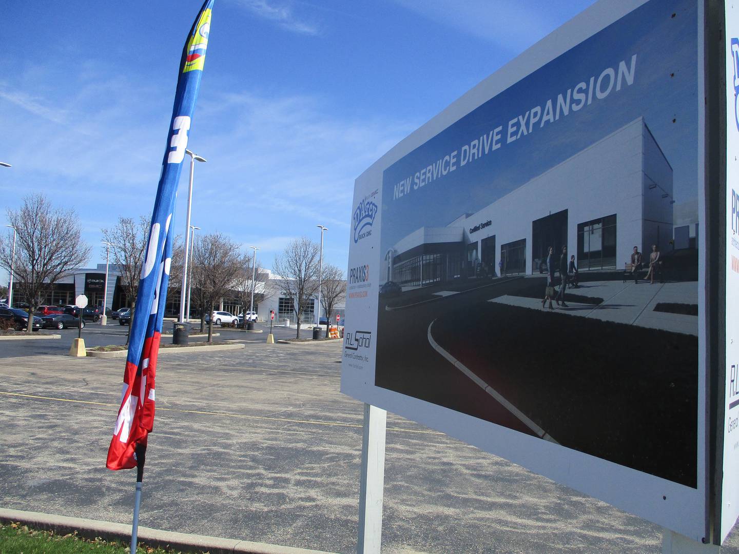 Sign at D'Arcy Motors on Essington Road in Joliet on March 28, 2022 depicts future site improvements.