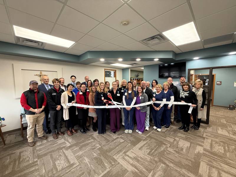 OSF HealthCare Saint Katharine Medical Center joined the Sauk Valley Area Chamber of Commerce on Thursday, Dec. 18, to celebrate the ribbon cutting for the OSF Saint Katharine Center for Health – Sterling, located at 1840 1st Ave.