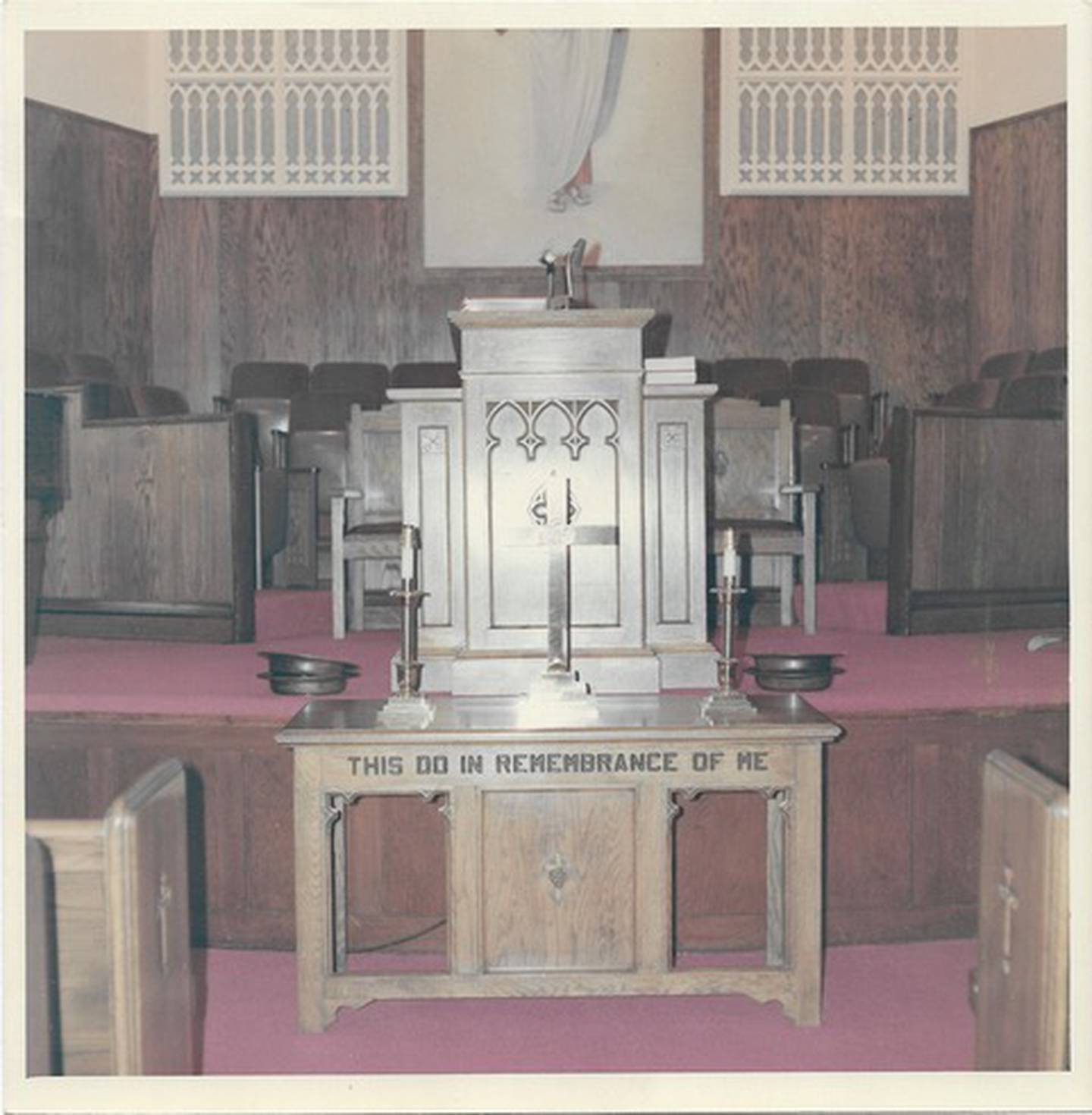 On Saturday, the Church of the Good Shepherd Evangelical Covenant in Joliet will host a historical tour of its original building on Clay Street. Pictured is the altar from the original church.