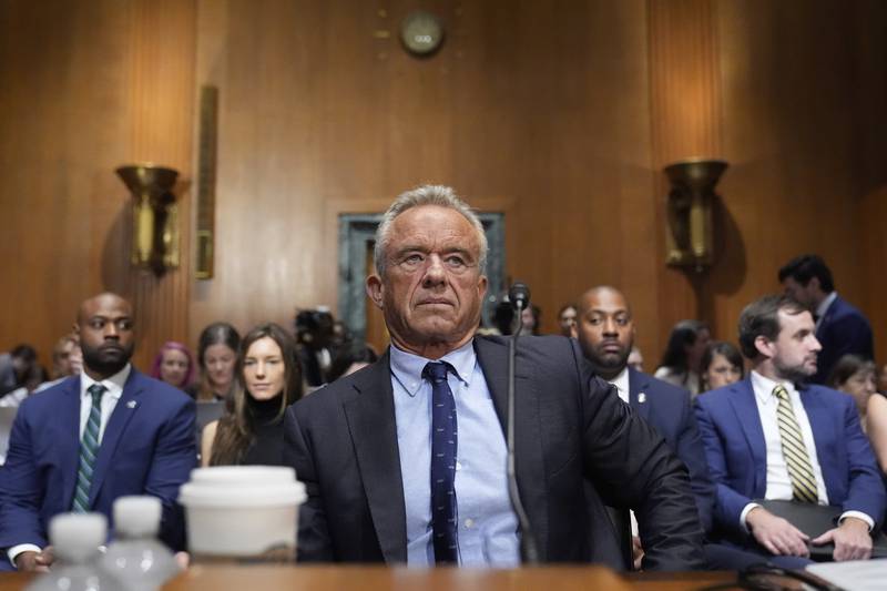 Secretary of Health and Human Services Robert F. Kennedy Jr., appears before the Senate Finance Committee, on Capitol Hill in Washington, Thursday, Sept. 4, 2025.  (AP Photo/Mark Schiefelbein)