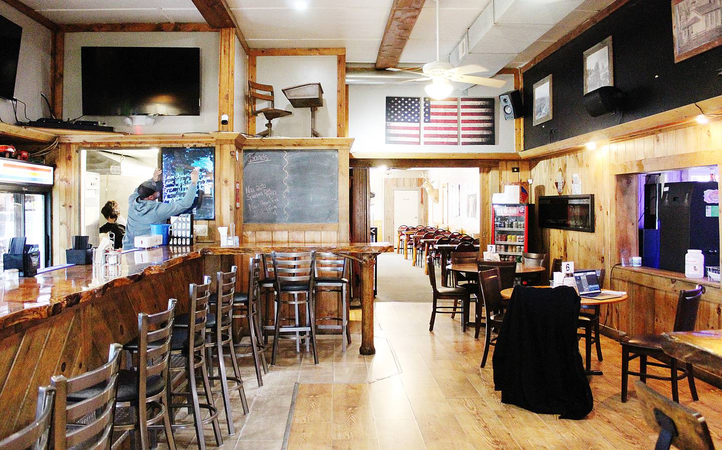 What once was a one-room rural school house in Loran is now Sandy's Slurp 'n Burp, a tavern that is the heartbeat of a tiny town with around 30 residents and an even greater number of cattle.