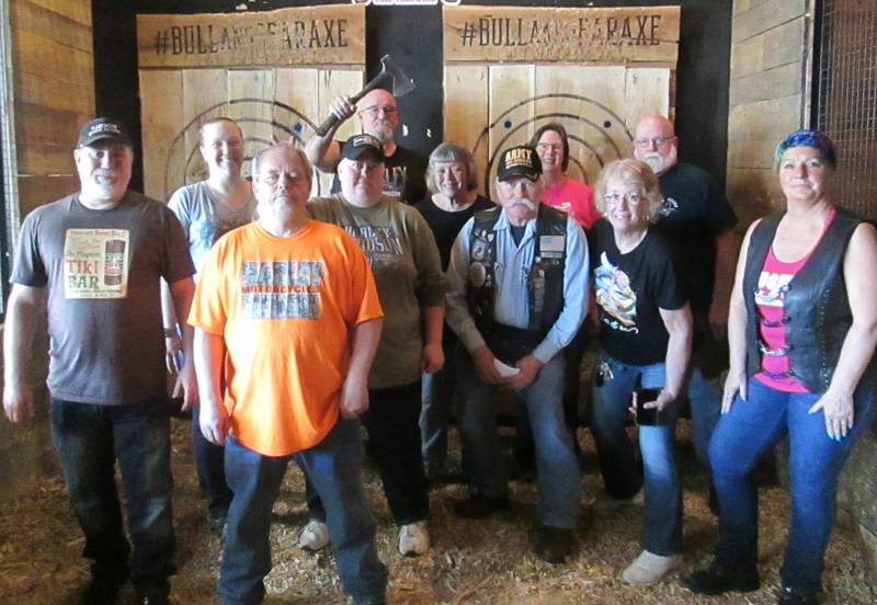 Pictured are Open Roads ABATE members Dan Kazmer, Nickie Warmac, Frank Lorang, Tracey Supan, Sam Mataya, Linda and Cliff Oleson, Diana Rebechini, Patti Smith, Fred Chaffer and Sharyl Mataya.