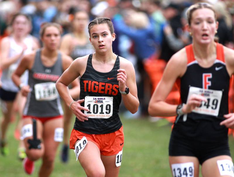 Crystal Lake Central's Skyler Ferrero competes in the Class 2A State Cross Country Championships on Saturday, Nov. 9, 2024 at Detweiller Park in Peoria.