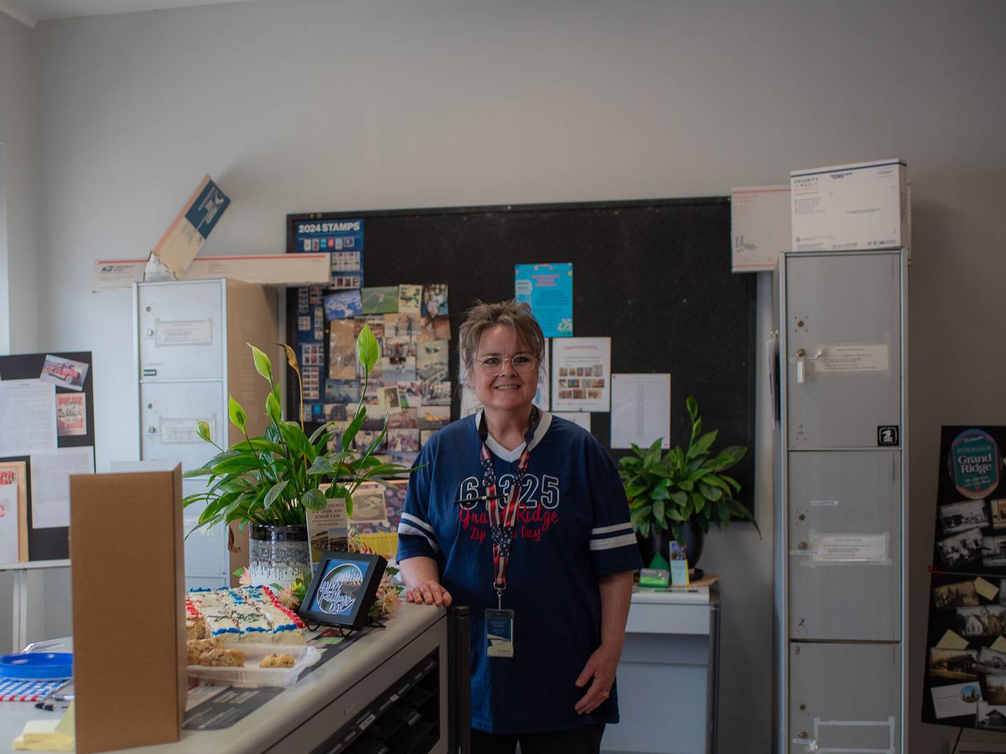 Streator area postmaster Kimberly Donner at the Grand Ridge Post Office June 13, 2025, to celebrate Grand Ridge's Zip Code Day.