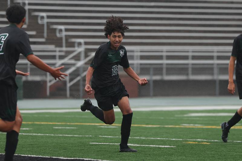 Plainfield Central’s Leonardo Perez celebrates a goal against Morris on Monday, Sept. 11, 2023 in Plainfield.