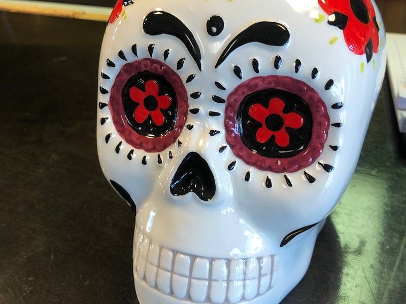 A skull sits on the counter at Rinconcito de Veracruz in Lake in the Hills. Día de los Muertos is a popular holiday in Veracruz.