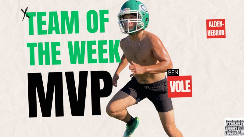 Alden-Hebron QB Ben Vole, the Week 8 Friday Night Drive Team of the Week MVP for the 2023 season