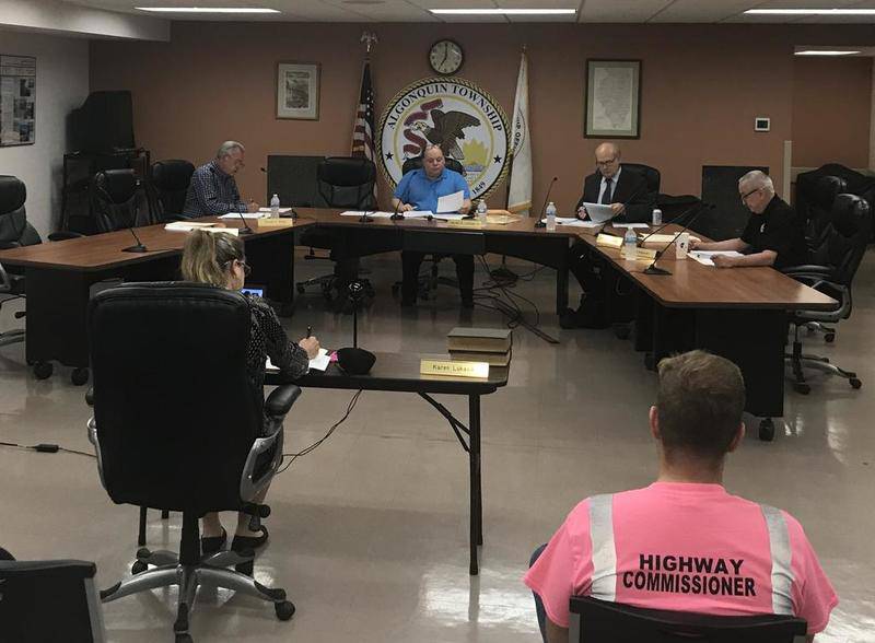 Algonquin Township officials meet for their monthly meeting Wednesday night.