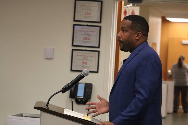 William Williams speaks Monday, Oct. 17, 2022 at the DeKalb Planning & Zoning Commission meeting.