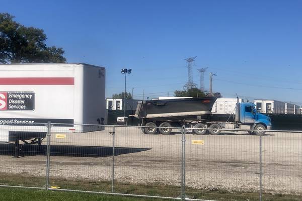 More vehicles arrive at National Guard camp in Elwood as deployment to Chicago put on hold, for now