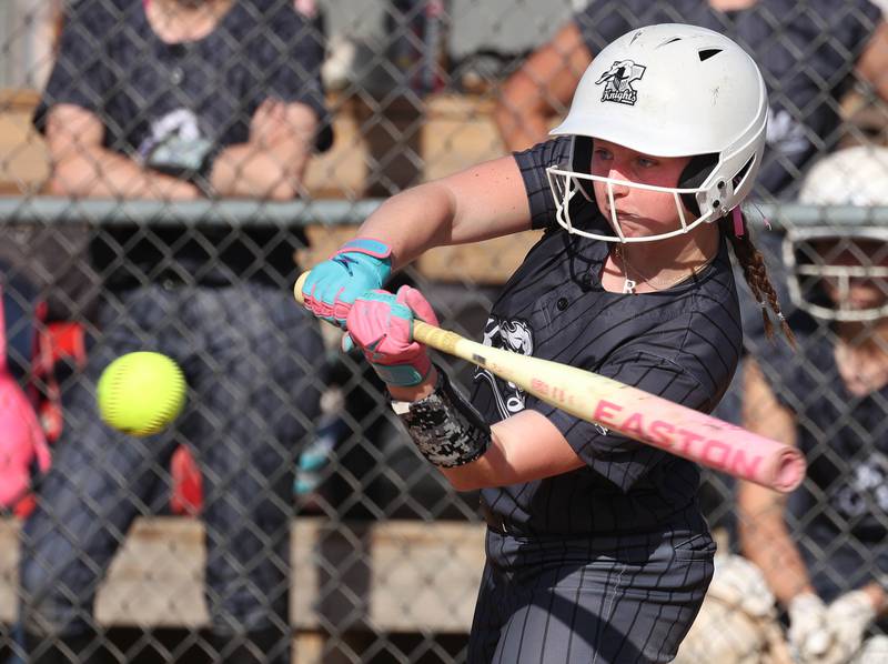 Kaneland's Riley Cooper slaps during their game against Sycamore Wednesday, May 7, 2025, at Kaneland High School in Maple Park.