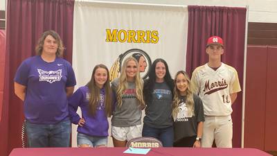 Six Morris athletes sign for college