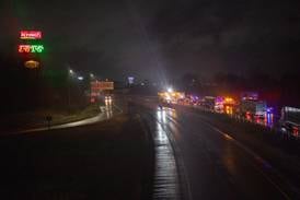 Photos: First responders respond to overturned semi on I-80