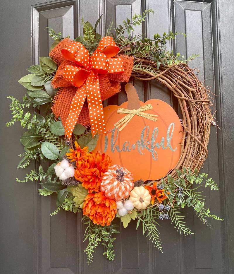 A seasonal wreath by Kristin Horvath of Mill Creek Wreath Boutique will be featured at the Geneva Women’s Club Artisan Market, 10 a.m. to  4 p.m. Oct. 15 at the Kane County Fairgrounds, 525 Randall Road, St. Charles.