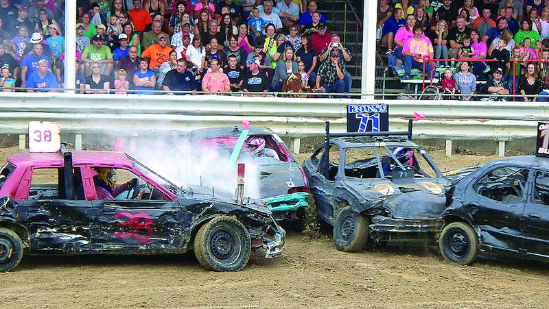 Demolition derby premiums at the Aug. 22 demolition derby at the Whiteside County Fair will be increased to $8,000, and will pay out five places instead of three, to offer a better chance for drivers to win money, fair officials said in a news release. In addition, trophies will be given to the top three drivers in each class. (Courtesy of Todd Mickley, Whiteside Coounty Fair)