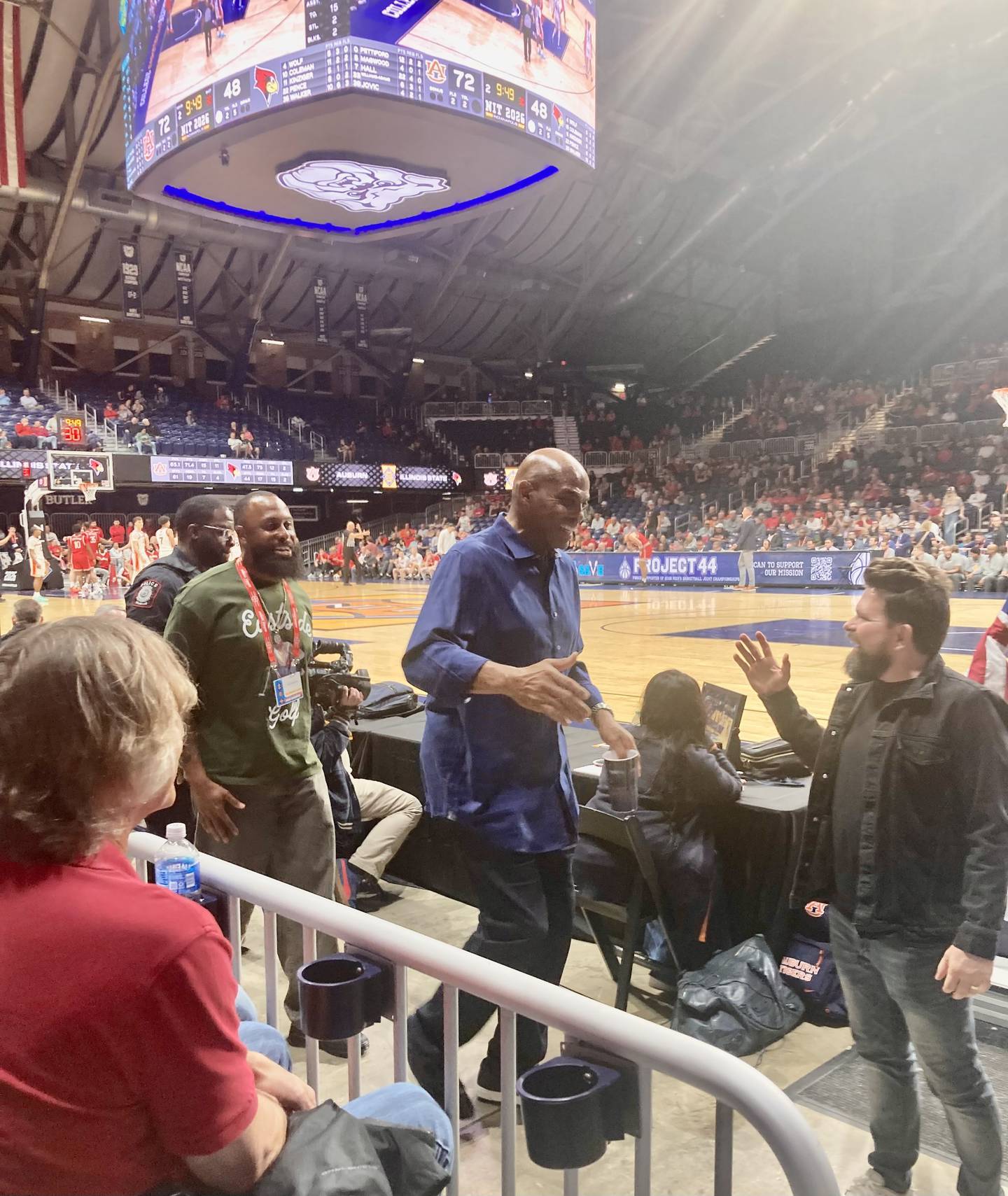 Hall of Famer and CBS commentator Charles Barkley was in the house for the NIT semifinals at Hinkle Fieldhouse to watch his alma mater, Auburn, play ISU.