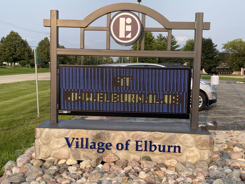 Elburn Village Hall sign.