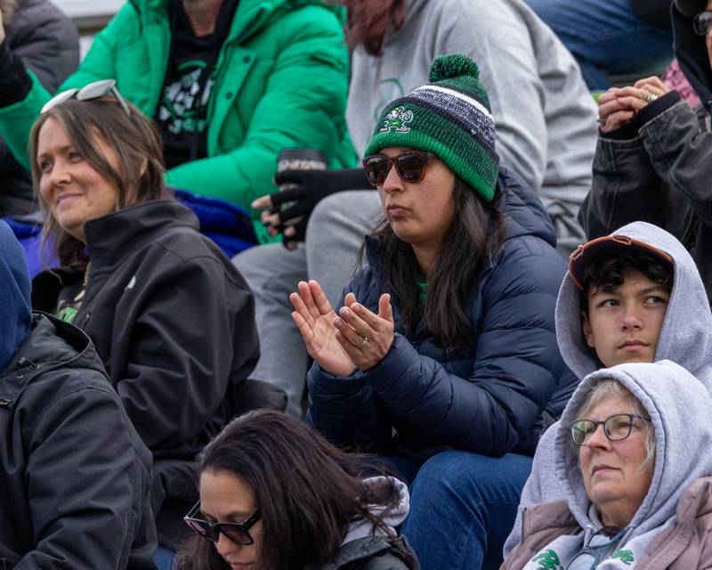 Seneca fan claps on team as they play Riverdale in the first round of the IHSA football playoffs on Saturday, November 1, 2025 at Seneca High School in Seneca.