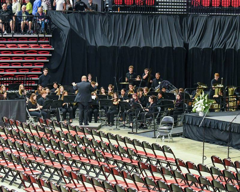 St. Charles East musicians preform before the start of the graduation ceremony on Monday, May 18, 2026, held at the Convocation Center in DeKalb.