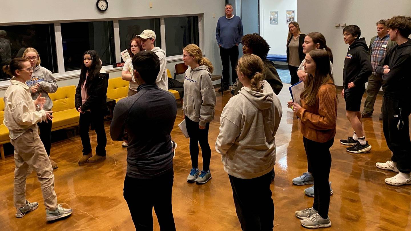 YEP members conducting a site visit to Northern Public Radio