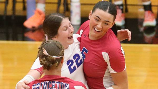 Photos:  Princeton volleyball defeats Hall in three-set thriller on Pink Night