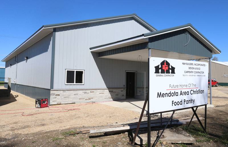 An view of the exterior of the new Mendota Area Christian Food Pantry at 710 6th Avenue on Friday, April 12, 2024 in Mendota.