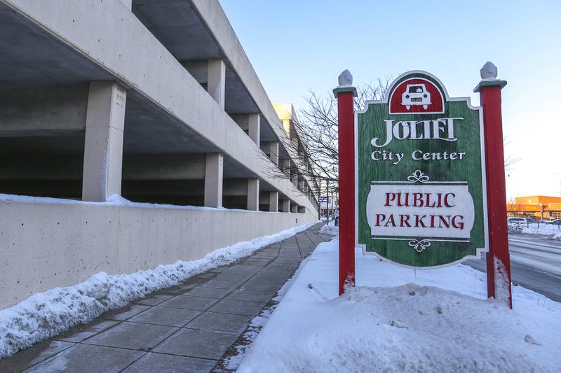 The Scott Street parking deck on Tuesday, Feb. 9, 2021, in Joliet, Ill. The Joliet Economic Development Committee met to consider the sale of city-owned Scott Street parking deck to developer John Bays and Bays Investment Corp.