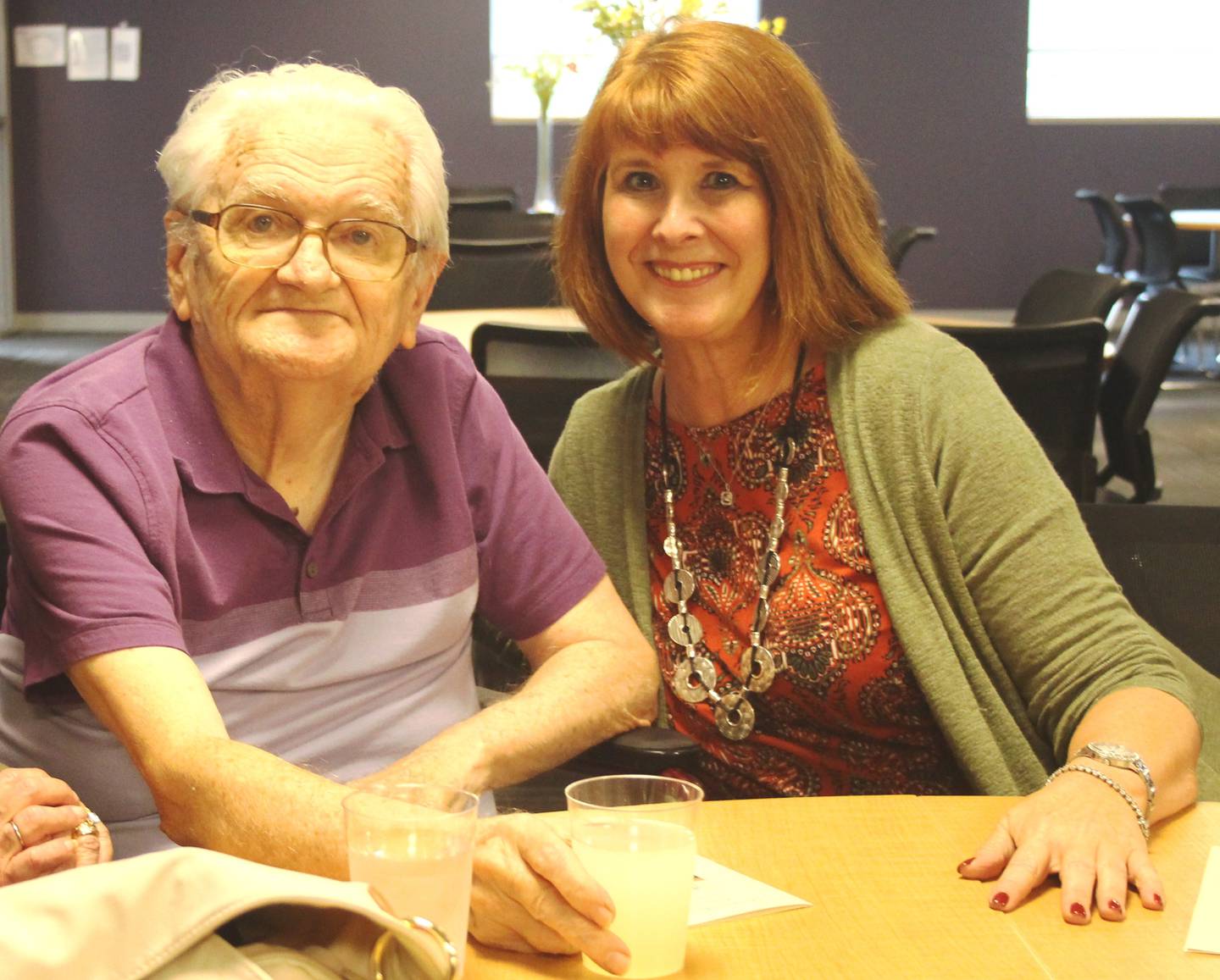 Ed Krolak with former student Kathy Missel at the 2017 ceremony naming Illinois Valley Community College’s Cultural Centre for his former colleague Dr. Mary Margaret Weeg.