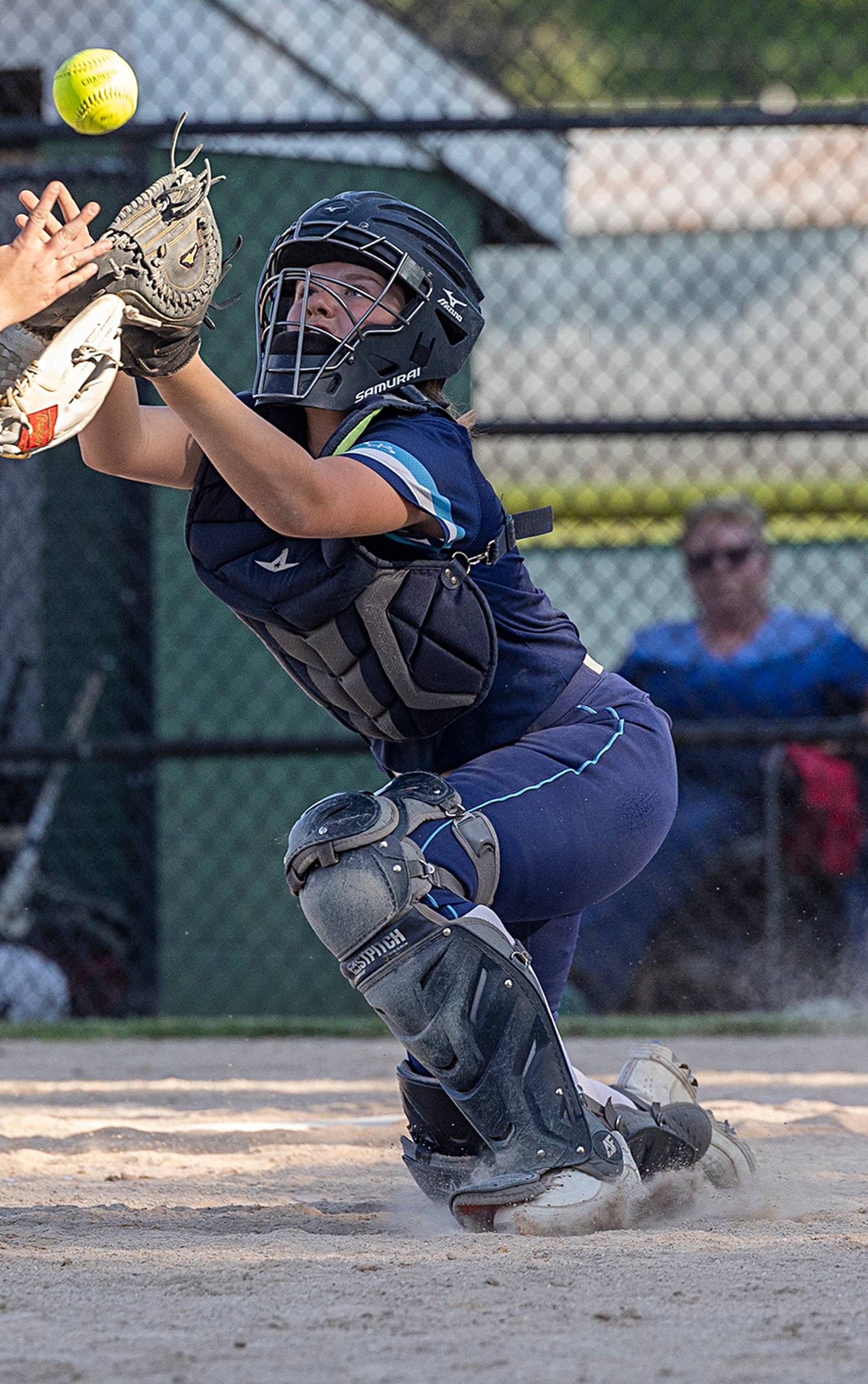 Bureau Valley catcher Emily Wright