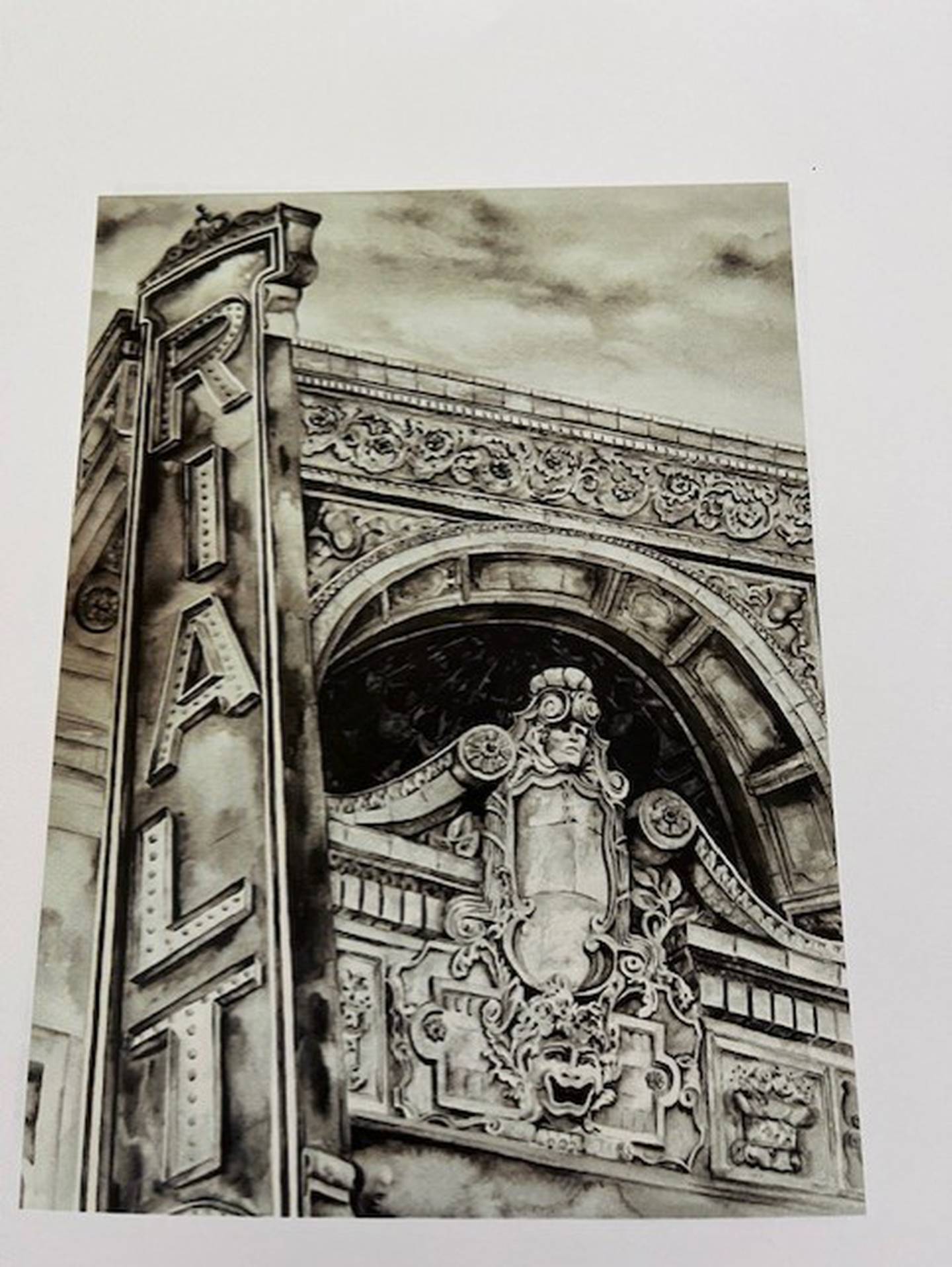 Laura Racich's painting of the Rialto Theatre.