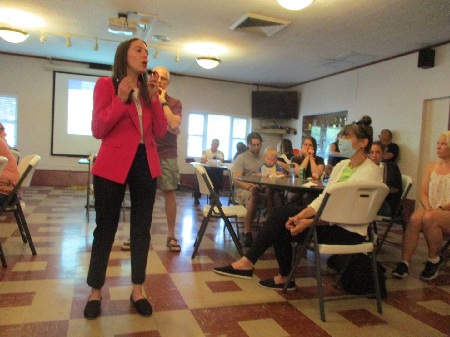 Adele Nicholas, an attorney who represents people incarcerated beyond the length of their prison sentences because they have no place to live, said the apartment house on Cora Street in Joliet is a needed social service during the meeting  of the Cunningham Neighborhood Council on June 1, 2022.