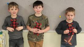 Leaf River Soaring Eagles stuff Teddy bears for 4-H Cares Project