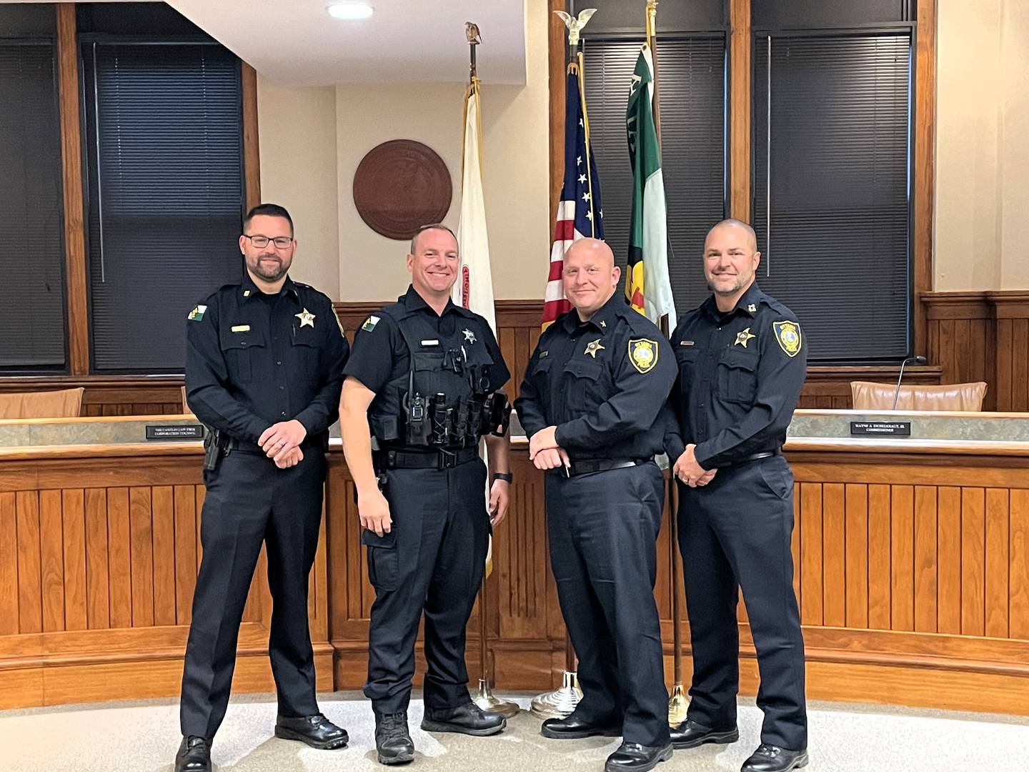 New Ottawa police officer Jacob Callahan is welcomed aboard by Ottawa police administrators.