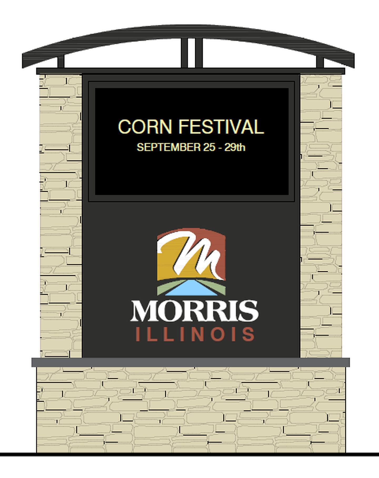 A render of the digital sign that will go on the south side of Morris.