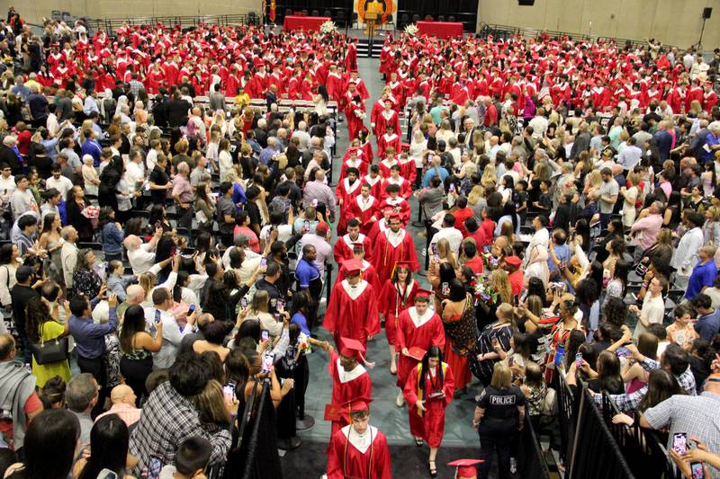 Glenbard East High School held a graduation ceremony for the Class of 2024 at the school in Lombard on Wednesday, May 22, 2024.