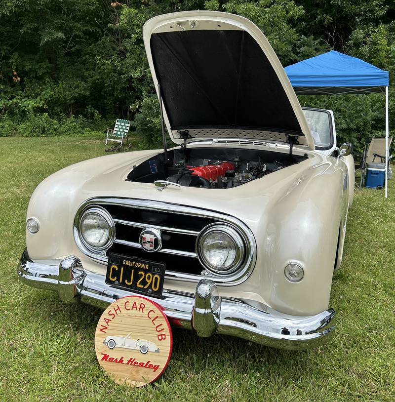 Tom and Lisa VandeWettering's, 1952 Nash Healey was one of the cars on display at the Nashional Car Show at the Stronghold Camp & Retreat Center north of Oregon on Saturday, June 29, 2024.