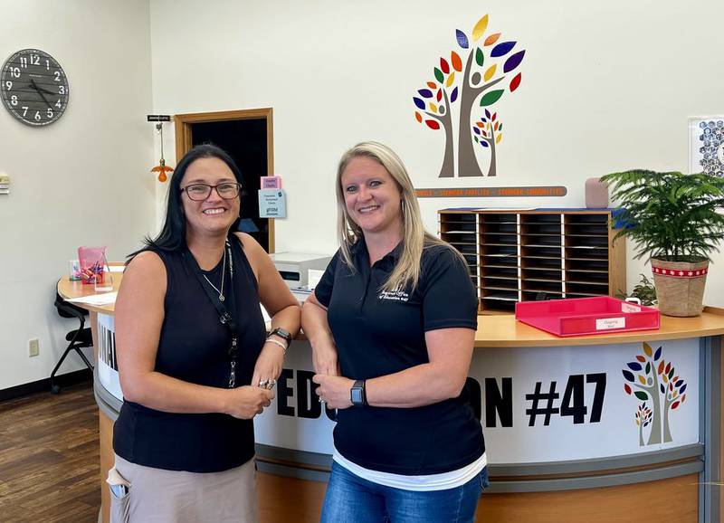 Sterling Mayor Diana Merdian and Nexus Program Student & Family Service Coordinator Michelle Sanders of the Regional Office of Education #47 in Sterling.