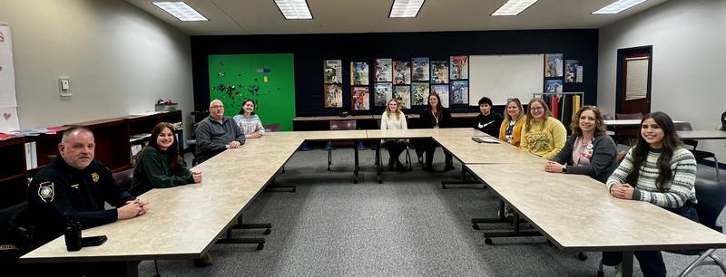Students, staff and representatives from partner organizations of Sterling High School's Internship course.