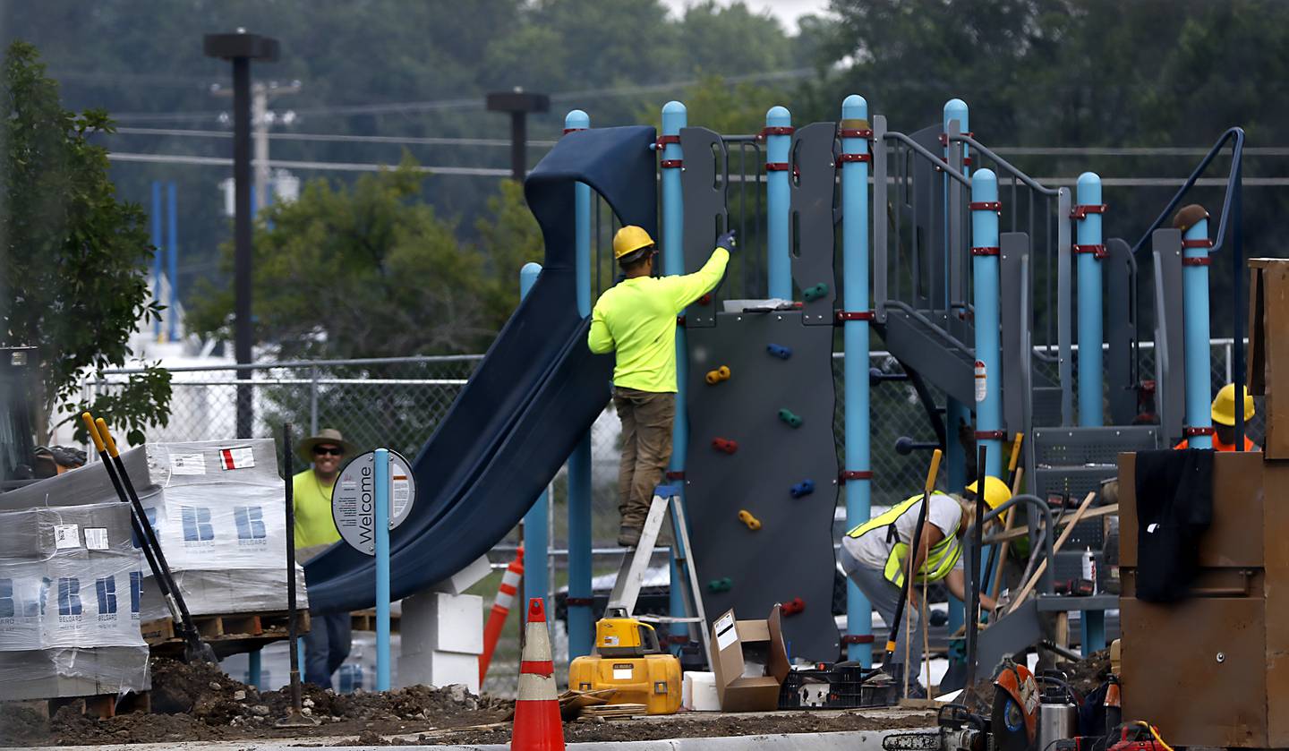 Construction continues on Thursday, July 31, 2025, on the new workforce housing at 4105 W Crystal Lake Road, McHenry.