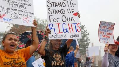‘No kings, not today’: Hundreds join rally outside Kankakee County Courthouse 