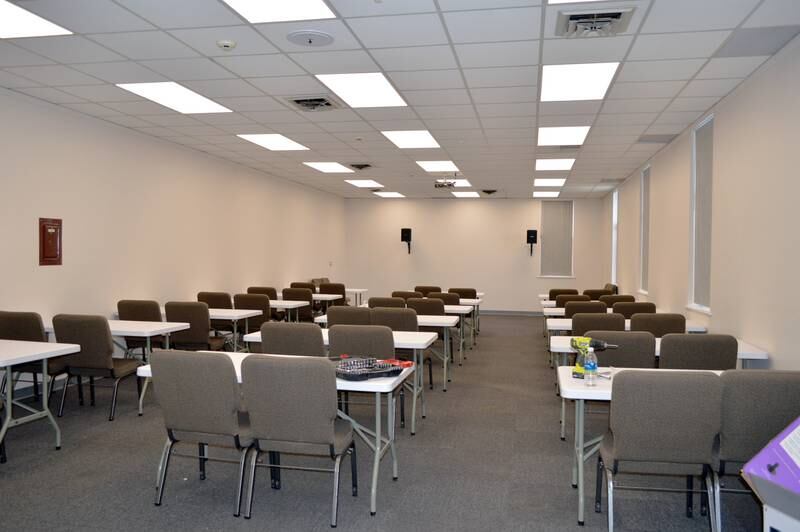 As of April 20, 2023, part of the addition to the first floor of the former Kable News Company building on the Mt. Morris campus has been renovated and set up as classroom and multi-use space by the new owner, John Russell, of rural Mt. Morris. Russell closed on his purchase of the historic building on March 1; he plans to restore and modify it to allow for multi-use space that benefits the community.