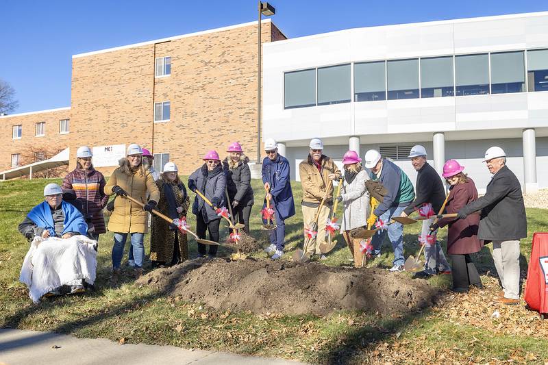 Hospital staff, administration, city officials and others break ground for the $14 million addition to Morrison Community Hospital Thursday, Dec. 5, 2024.
