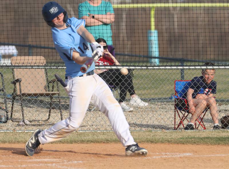 Bureau Valley's Logan Philhower lets go of a pitch to Newman on Monday, March 30, 2026 at Bureau Valley High School.