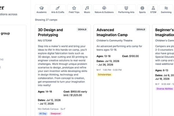 DeKalb summer camp finder tool built by local parent, for local parents